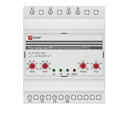 Реле выбора фаз РВФ-3 EKF  RVF-3  EKF