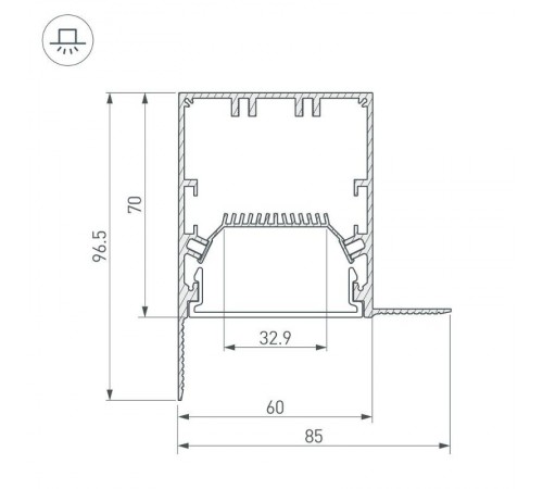 Угол SL-LINIA55-FANTOM-EDGE внутренний (Arlight, Металл)  030136  Arlight