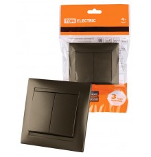 Выключатель 2-х кл. 10А бронза "Лама"  SQ1815-0702  TDM