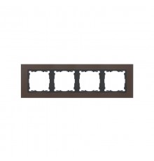 Simon 82 Рамка декоративная, 4 поста, S82 Nature, Металл, свинец-графит  82847-38  Simon