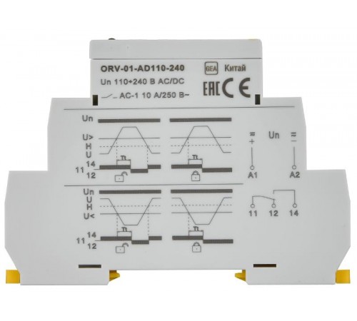 Реле напряжения ORV. 1ф 110-240 В AC/DC  ORV-01-AD110-240  IEK