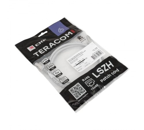 Патч-корд TERACOM PRO Cat.6 экранированный FTP оболочка LSZH серый (1,0м)  TRP-6FTP-LSH-1M-GY  EKF