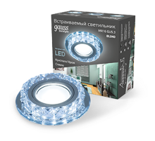 Светильник точечный встраиваемый Backlight BL040 Кругл. Кристалл/Хром, Gu5.3, LED 4100K  BL040  Gauss