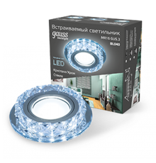 Светильник точечный встраиваемый Backlight BL040 Кругл. Кристалл/Хром, Gu5.3, LED 4100K  BL040  Gauss