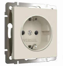 W1171162/Электроустановочные изделия - Розетка с заземлением и шторками (айвори матовый) a059275  Werkel