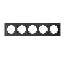 Рамка горизонтальная 5-местная, серия Катрин, GFR00-7005-06, графит  39642  STEKKER