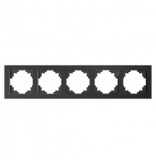 Рамка горизонтальная 5-местная, серия Катрин, GFR00-7005-06, графит  39642  STEKKER