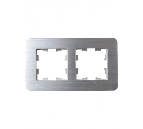 BRITE Рамка 2-ая РУ-2-1-Бр металл алюминий RE AL  BR-M22-M-21-K47  IEK