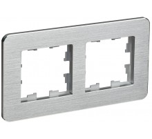 BRITE Рамка 2-ая РУ-2-1-Бр металл алюминий RE AL  BR-M22-M-21-K47  IEK