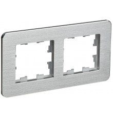 BRITE Рамка 2-ая РУ-2-1-Бр металл алюминий RE AL  BR-M22-M-21-K47  IEK