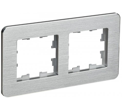 BRITE Рамка 2-ая РУ-2-1-Бр металл алюминий RE AL  BR-M22-M-21-K47  IEK