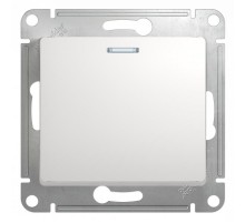 Glossa Белый Выключатель 1-клавишный с подсветкой, сх.1а, 10АХ  GSL000113  SE