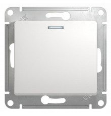 Glossa Белый Выключатель 1-клавишный с подсветкой, сх.1а, 10АХ  GSL000113  SE