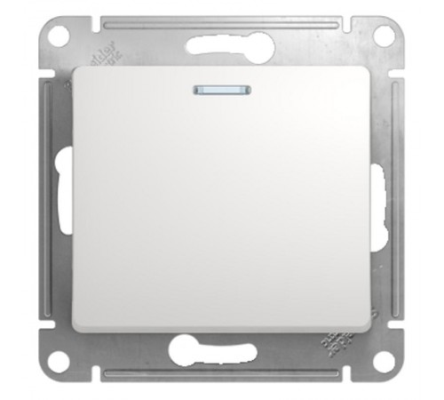 Glossa Белый Переключатель 1-клавишный с подсветкой, сх.6а, 10АХ  GSL000163  SE