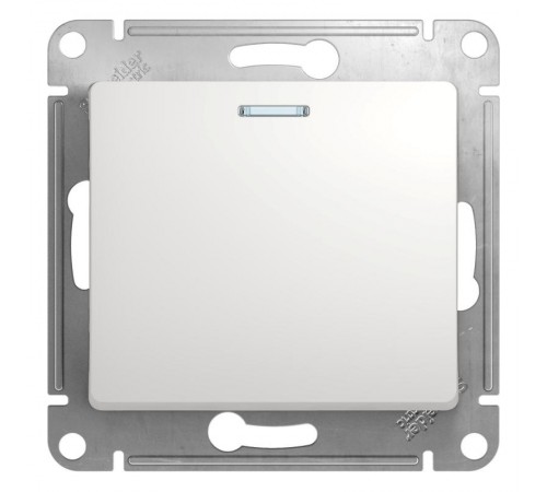 Glossa Белый Переключатель 1-клавишный с подсветкой, сх.6а, 10АХ  GSL000163  SE