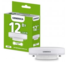 Лампа светодиодная T80 таблетка 12Вт 230В 4000К GX53   LL-T80-12-230-40-GX53-G  GENERICA