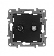 Etika Антрацит Розетка TV/SAT 2-х кабельная  672657  Legrand