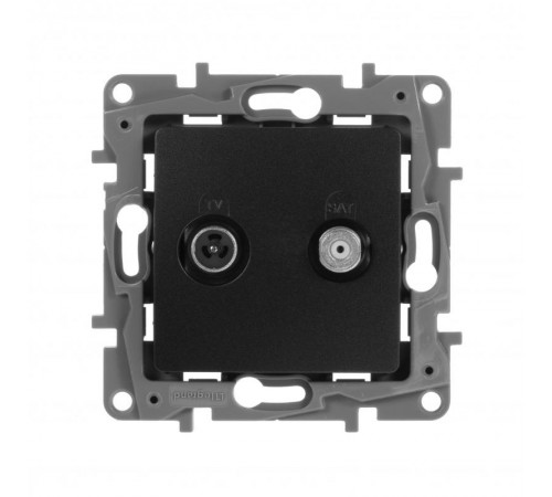 Etika Антрацит Розетка TV/SAT 2-х кабельная  672657  Legrand