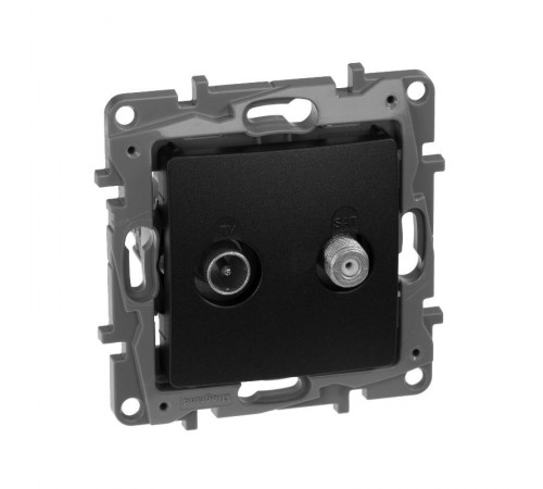 Etika Антрацит Розетка TV/SAT 2-х кабельная  672657  Legrand