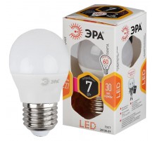 Лампа светодиодная LED 7Вт Е27 220В 2700К smd P45 шар  Б0020550  ЭРА
