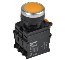 Кнопка с подсветкой d=22мм 1NO+1NC жёлтая MASTER  MI-BT60-11D-3-12-K05  IEK