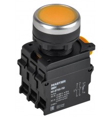 Кнопка с подсветкой d=22мм 1NO+1NC жёлтая MASTER  MI-BT60-11D-3-12-K05  IEK