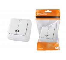 Выключатель 2-кл. открытой установки с подсветкой IP20 10А, белый "Ладога"   SQ1801-0007  TDM