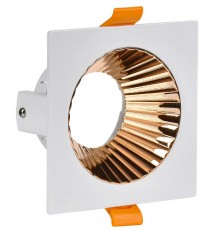 Светильник точечный  4109 встр. поворотн. GU10 белый/золото пласт.  LT-UVB0-4109-GU10-1-K22  IEK