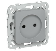 FLITE Розетка без заземления со шторками быстрозажимные клеммы 10А РСш01-1-ФлС серый  FI-R13-10-1-K03  IEK