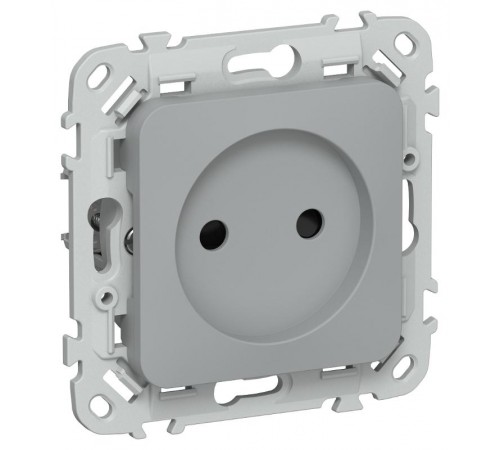 FLITE Розетка без заземления со шторками быстрозажимные клеммы 10А РСш01-1-ФлС серый  FI-R13-10-1-K03  IEK