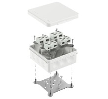 Коробка огнестойкая разветвительная для о/п двухкомпонентная 60-0303-FR6.0-4-8-Р Е15-Е60 RAL9003 100х100х40 (16 шт/кор)  60-0303-9003-FR6.0-4-8-Р  П