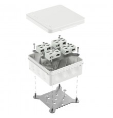 Коробка огнестойкая разветвительная для о/п двухкомпонентная 60-0303-FR6.0-4-8-Р Е15-Е60 RAL9003 100х100х40 (16 шт/кор)  60-0303-9003-FR6.0-4-8-Р  П