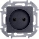 Inspiria Антрацит Розетка без заземления С/У без рамки  673713  Legrand