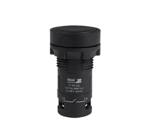 Кнопка с фиксацией OptiSignal Compact D22 C7-PH-211 черная 1НО+1НЗ XB7NH25  362079  КЭАЗ