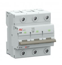 Выключатель автоматический AV-125 3P 80A (C) 10kA  AVERES mcb125-3-80C-av EKF