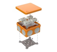 Коробка огнестойкая для о/п двухкомпонентная 60-0300-FR6.0-4-8-Р Е15-Е60 100х100х50 IP66   разветвительная  60-0300-FR6.0-4-8-Р  Промрукав