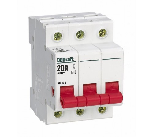 Выключатель нагрузки 3Р 20А ВН-102  17009DEK  DEKraft