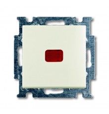 ABB Basic 55 Шале (белый) Выключатель кнопочный с полем для надписи  1413-0-1101   2CKA001413A1101  ABB