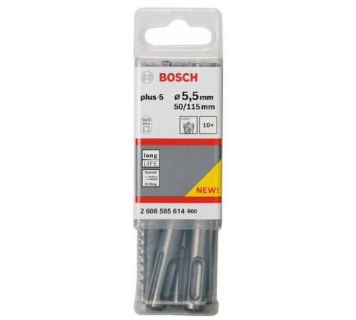 Буры 10шт SDS plus-5, 5.5x50x115  2608585614  BOSCH