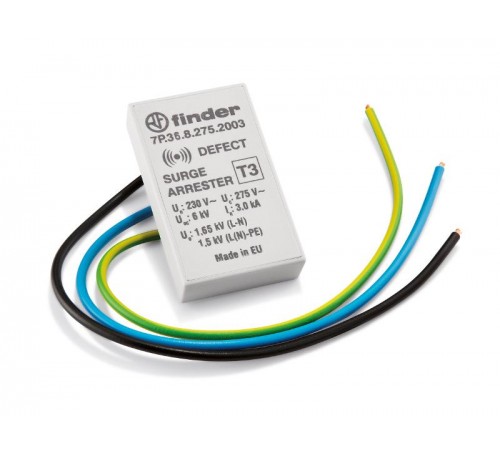 Устройство защиты от импульсных перенапряжений УЗИП для монтажа в коробки; тип 3; степень защиты IP20  7P3682752003  Finder