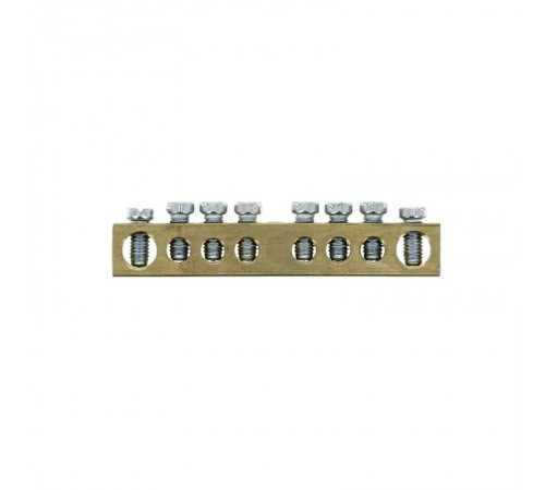 Шина "0" (8х12мм.) 125А 14 отверстий крепеж по краям латунь EKF PROxima  sn0-125-14-k  EKF