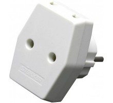 ADP10-16-20 Разветвитель сетевой компактный 3-местный б/з, 250В, 10A, белый  39006  STEKKER
