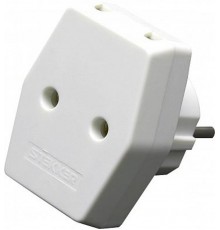 ADP10-16-20 Разветвитель сетевой компактный 3-местный б/з, 250В, 10A, белый  39006  STEKKER