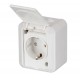 Розетка SCHUKO с заземлением, 16А / 250В, зажимные клеммы, серия Jussi, белый, наружный монтаж, IP55  20ESW   2TKA000678G1  ABB