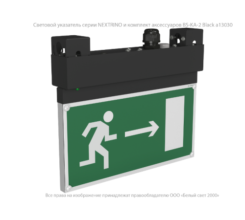 Световой указатель аварийного освещения BS-NEXTRINO-10-S1-24 Black  a15528  Белый свет