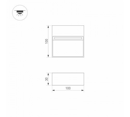 Светильник LGD-TRACE-S100x100-4W Warm3000 (GR, 65 deg, 230V) (Arlight, IP65 Металл, 3 года)  029960  Arlight