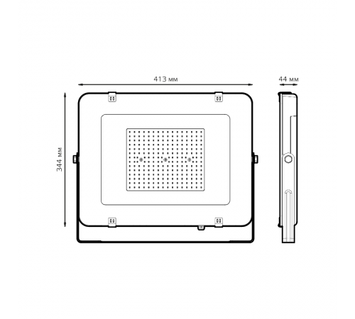 Прожектор светодиодный Elementary 200W 16800lm 6500К 200-240V IP65 черный LED 1/2  691511200  Gauss