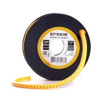 Кабель-маркер "1" для провода сеч.4мм , желтый (500шт в упак)  39111  STEKKER