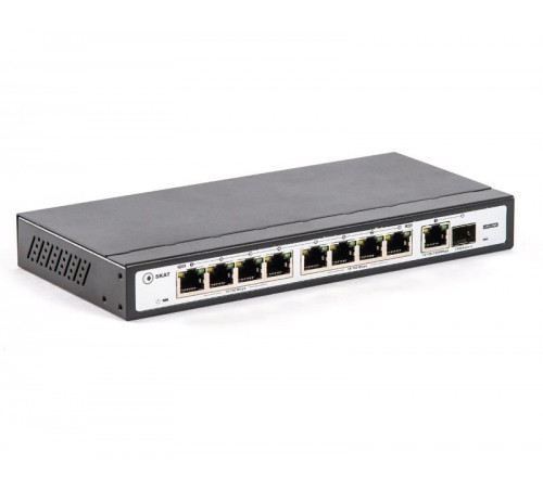SKAT PoE-8E-1G-1S коммутатор PoE Plus, мощность 120Вт, порты: 8-Ethernet, 1-Uplink, 1-SFP  2033  Бастион