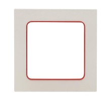 Стокгольм Рамка 1-местная белая с линией цвета красный PROxima  EXM-G-304-20  EKF